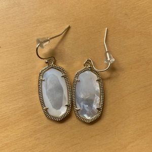 Kendra Scott White and Gold Opalescent Drop Earrings